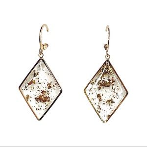 gold flake dangle earrings